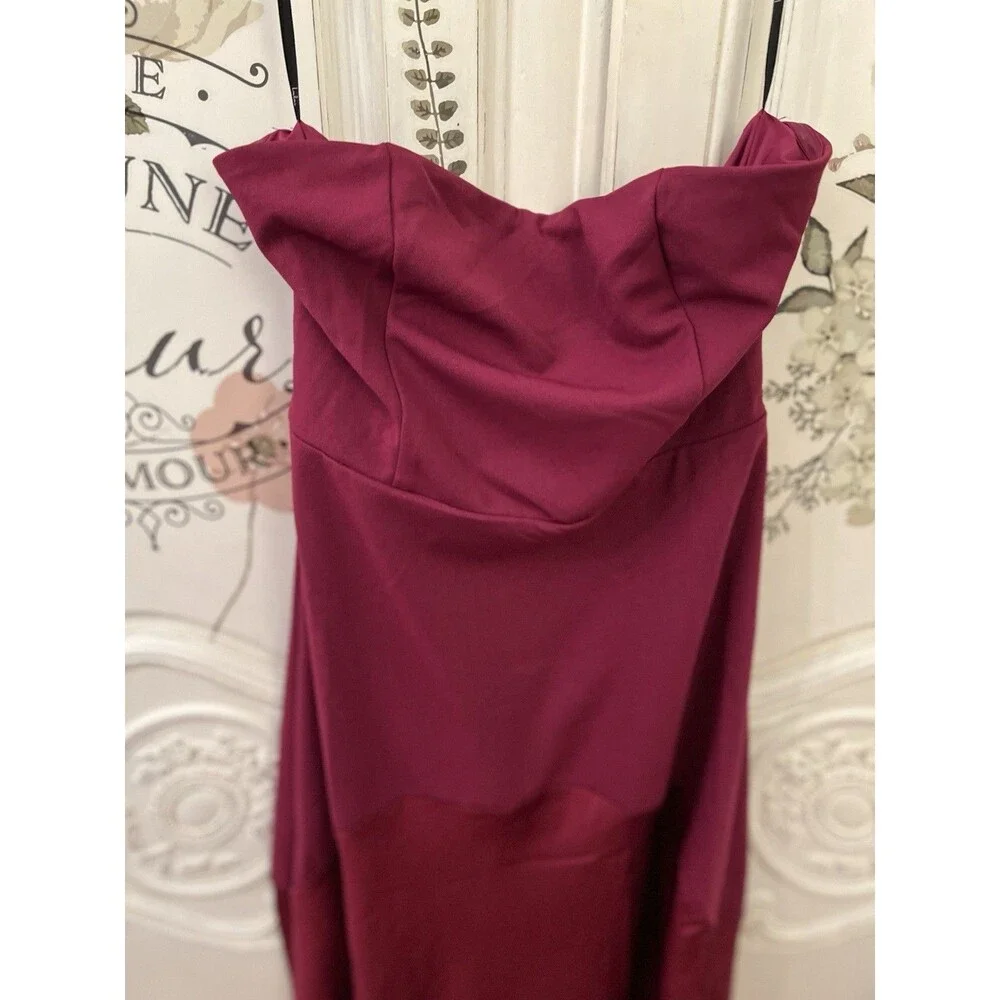 Lulus Compelling Style Plum Purple Maxi Dress Strapless A-Line Size M NWT